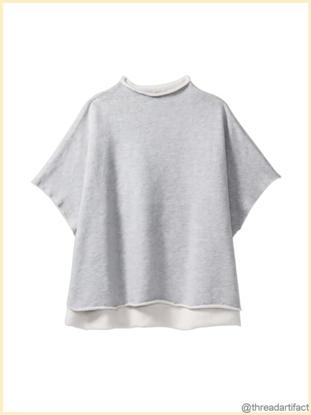 Oversized Funnel Neck Batwing Sleeve Capelet Casual Pullover Sweatshirt